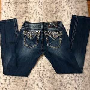 Miss Me Dark Blue Embellished Boot Cut Jeans